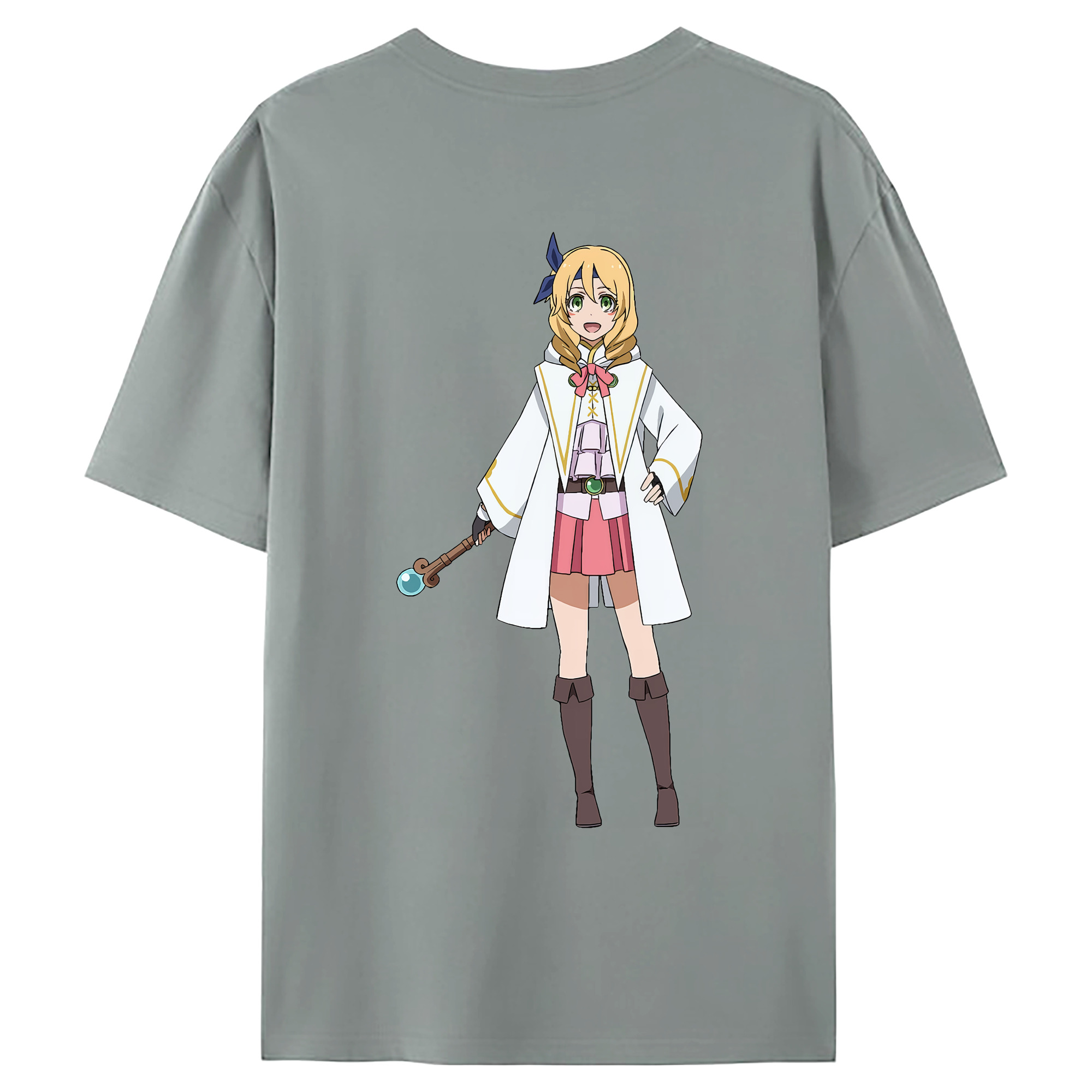 （画像用） 転スラ Regarding Reincarnated to Slime 綿100％ メンズ半袖Tシャツ（バックプリント） 通気性